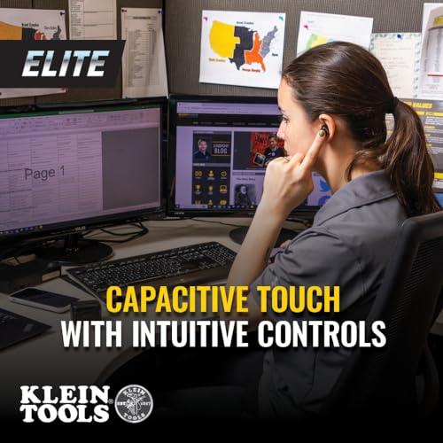 Klein Tools Klein Tools AESEB2 Elite Bluetooth Jobsite Earbuds, True Wireless Earplugs, 25dB NRR Hearing Protection, 24-Hour Playtime, Digital LED Display
