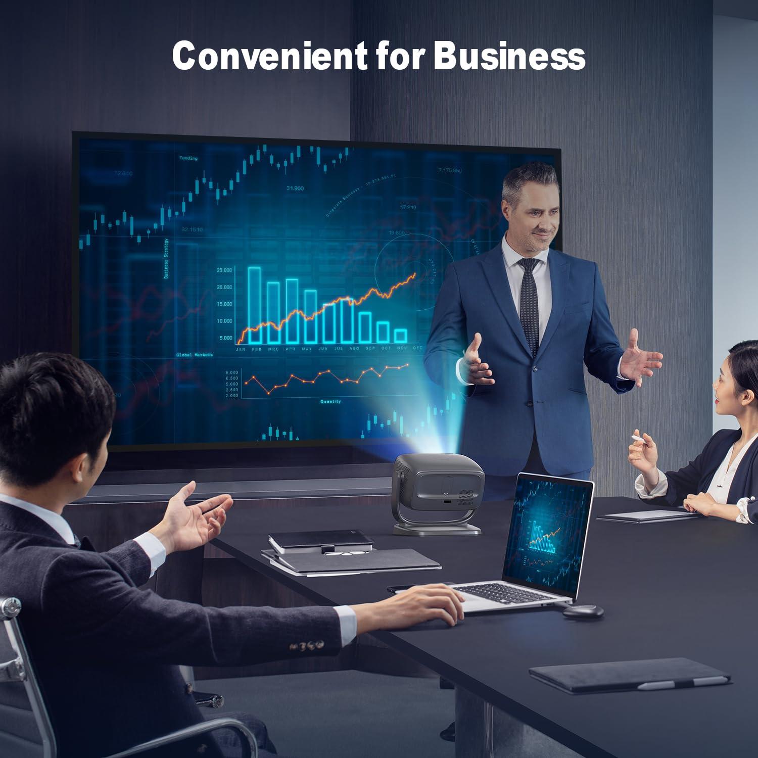 Weejector 4K Smart Projector with 5G WiFi and Bluetooth 5.2, 600 ANSI Portable Projector with Built in App, 1080P Outdoor Movie Projector with 4P4D Correction, Max 220" Compatible with iPhone/Android/TV Stick