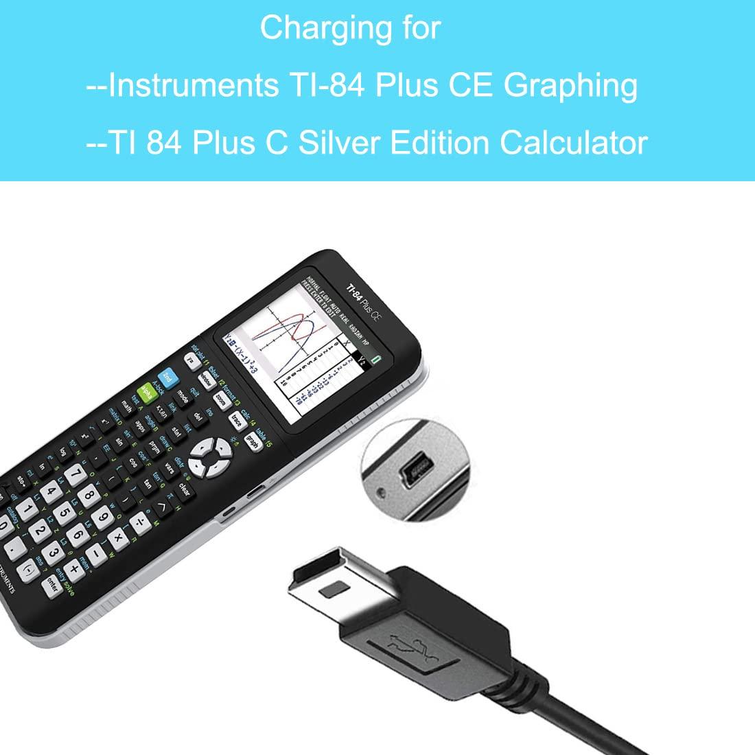 YEHUIM TI84 Charging Cable Charger for Texas Instruments TI-84 Plus CE/C Silver Edition, TI Nspire CX/CX CAS Graphing Calculator