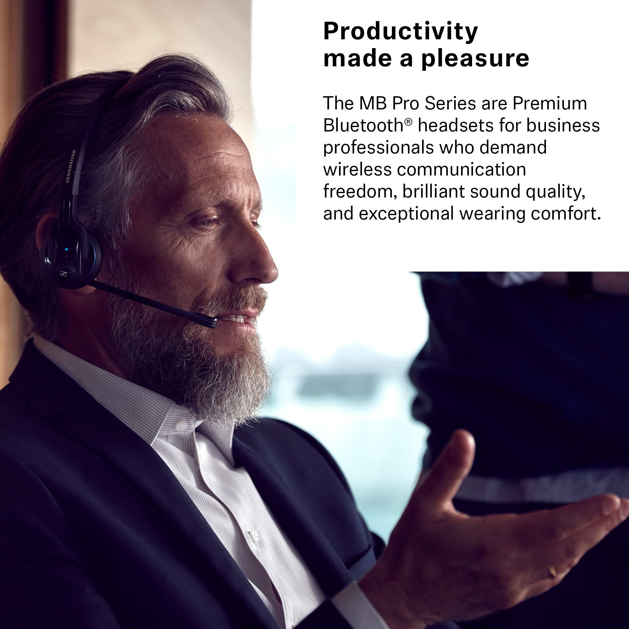 EPOS Sennheiser MB Pro 2 (506044) - Dual-Sided, Wireless Bluetooth Headset | For Mobile Phone Connection | w/ HD Sound & Noise Cancelling Microphone (Black)