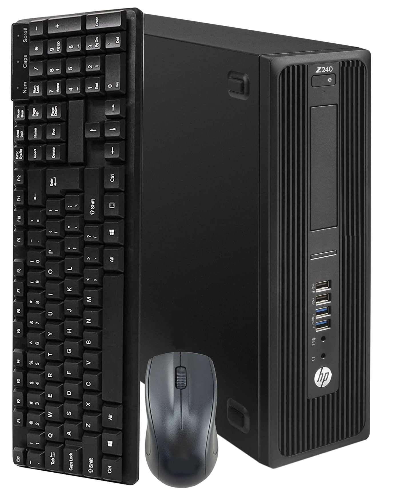 HP HP Z240 Small Form Computer Desktop PC, Intel Core i5 6500 3.2GHz Processor, 16GB DDR4 Ram, 256GB NVMe SSD, WiFi | Bluetooth, Wireless Keyboard & Mouse, Win 10 Pro (Renewed)