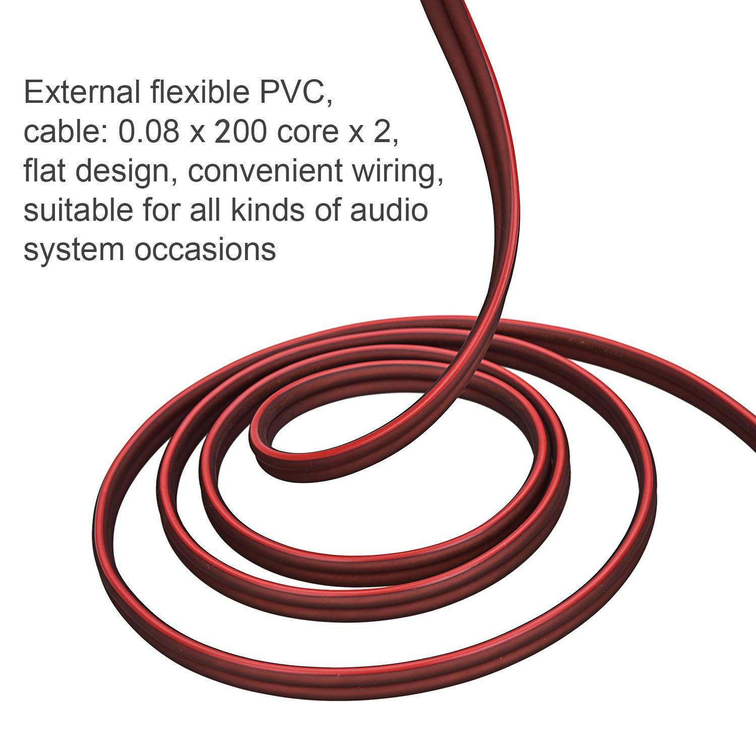 Yuchenfeng Yuchenfeng Gold-Plated RCA to Bare Wire Speaker Cable - 14AWG OFC Copper Audio Cable for Subwoofers, Amps & Home Theater, Dual PVC Shielded, Zero-Noise (10FT 2-PCS)