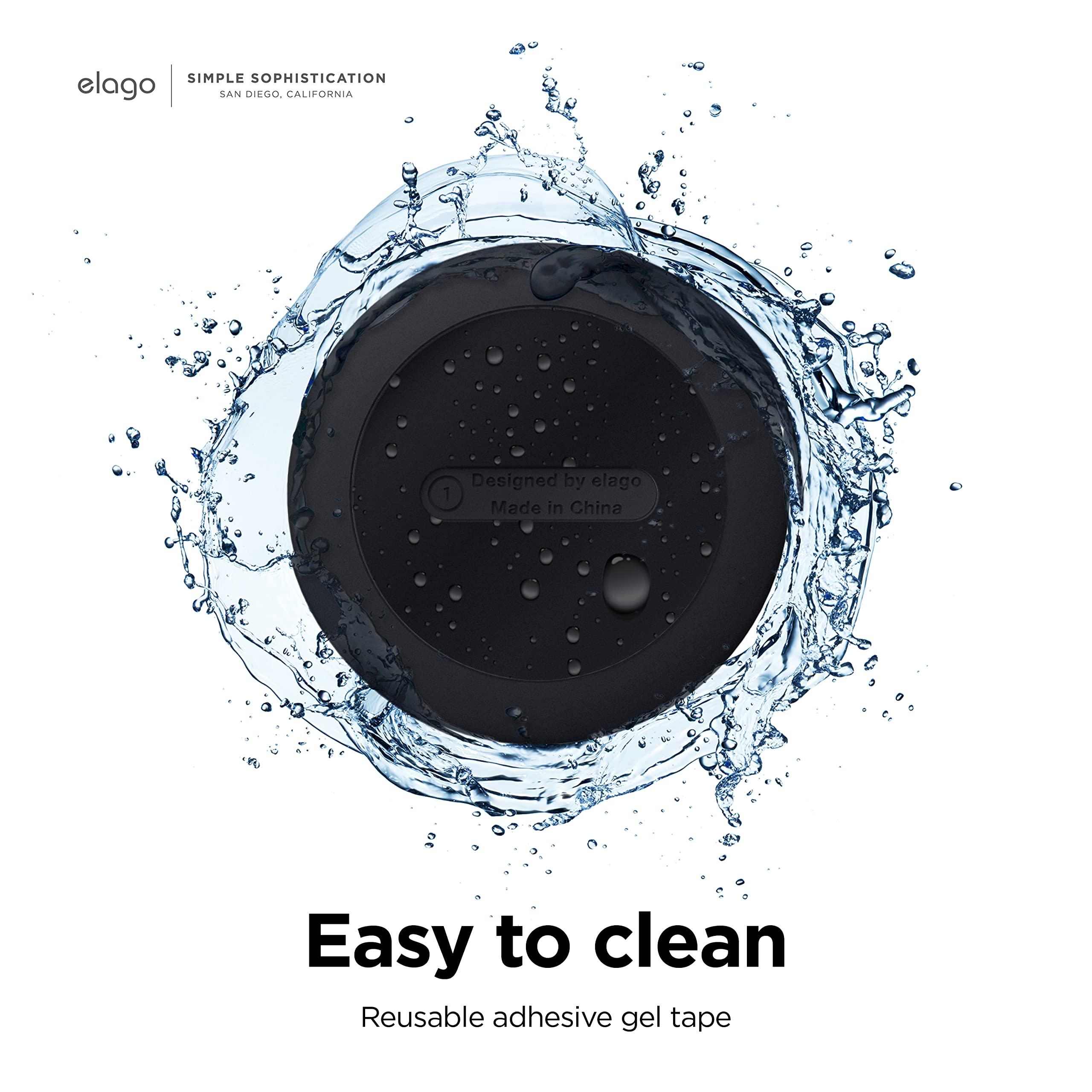 elago elago Silicone Pad Compatible with Apple AirTag Case Holder with Adhesive Stickers (2 Pack) - Track Wallets, Dogs, Bikes, Bags, Golf Rangefinders - Reusable Pad, Tracking Device Not Included [Black]