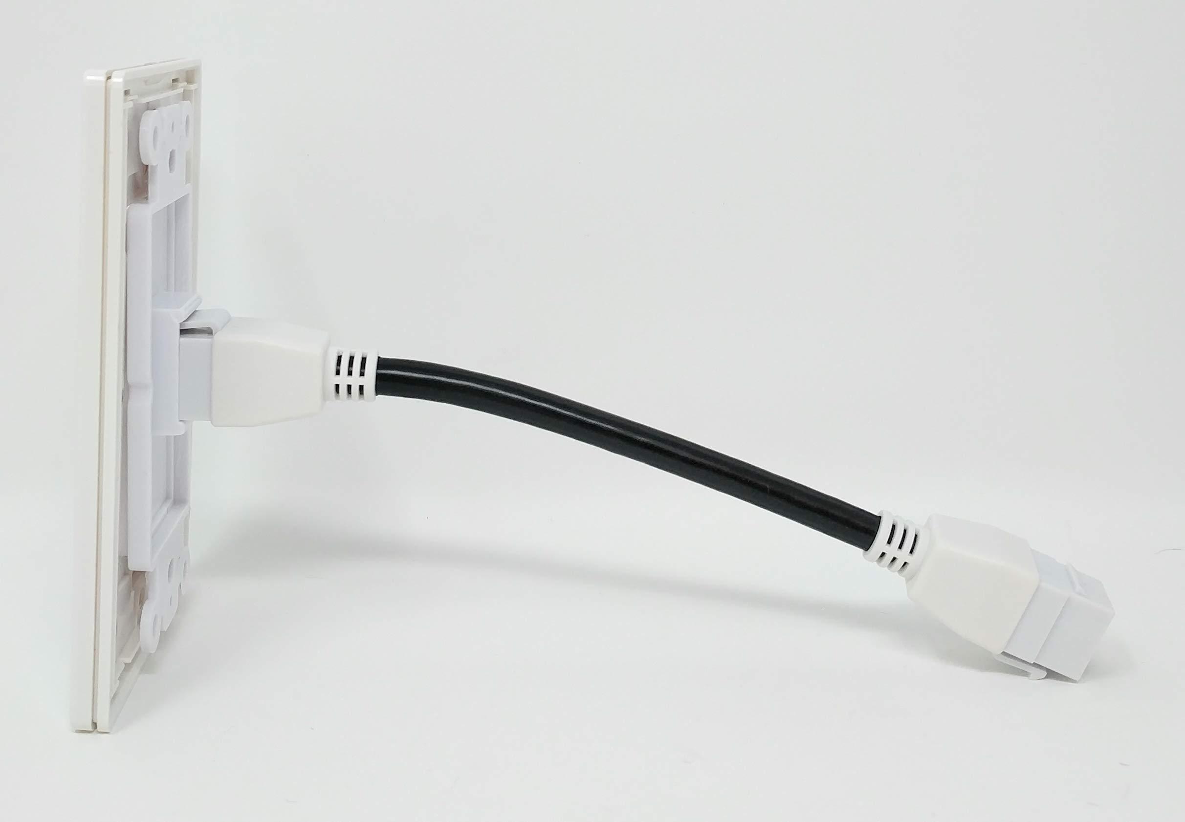 RiteAV 1 Port HDMI Pigtail Dongle Screwless Decorative Wall Plate [White]