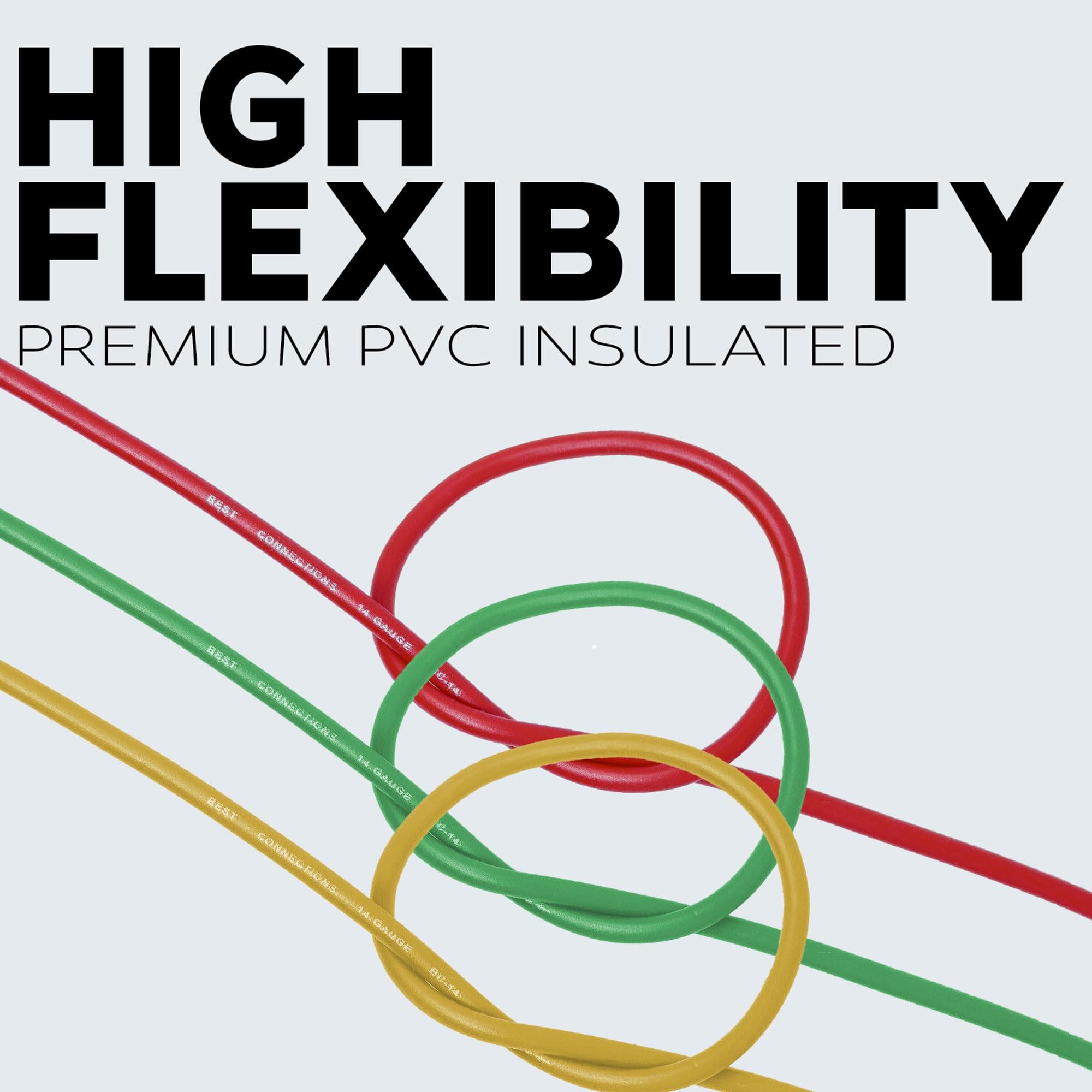 Best Connections BEST CONNECTIONS 14-Gauge Automotive Primary Wire Bundle (100ft Each, Red & Black) | Ideal for Car Audio, Automotive, and Trailer | Durable Primary/Remote, Power/Ground Electrical Wiring