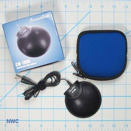 SoundTech Sound Tech CM-1000 (Pack of 2) Table Top Conference Meeting Microphone with Omni-Directional Stereo 3.5mm Plug & Audio Spliter