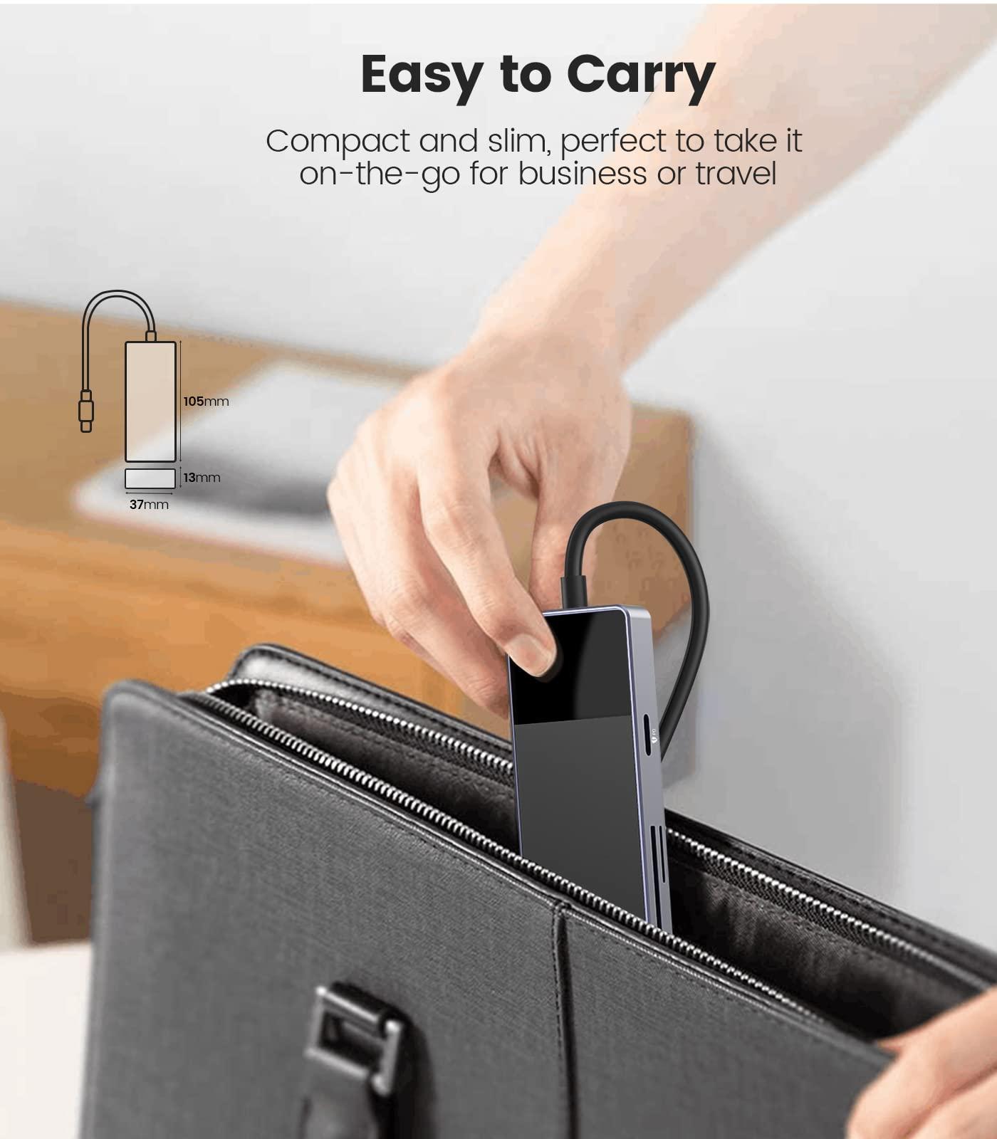 ORICO USB C Hub, ORICO 8 in 1 MacBook Docking Station Multiport Adapter with PD 100WHDMI 4K@30HzUSB-A3.03, SD/TF13.5mm Audio1 Compatible for Dell/Surface/HP/Lenovo Laptops