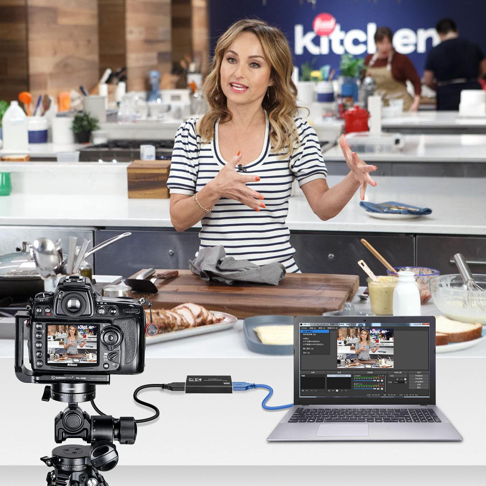 Dcyfol 4K HDMI Capture Card for Streaming, Full HD 1080P 60FPS USB Cam Link Game Audio Video Capture Card Nintendo Switch/PS5/3ds/Xbox/PS4 (Black)