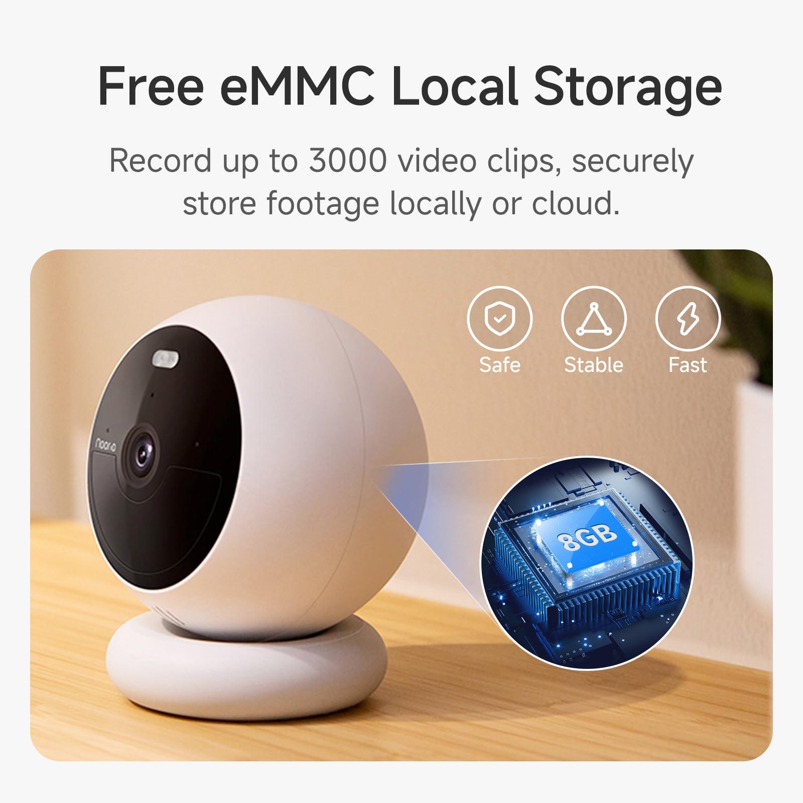 Noorio Noorio Home Security Camera System with Smart Hub and Solar Panel, B200 x 2, A201 x 1, Hub x 1