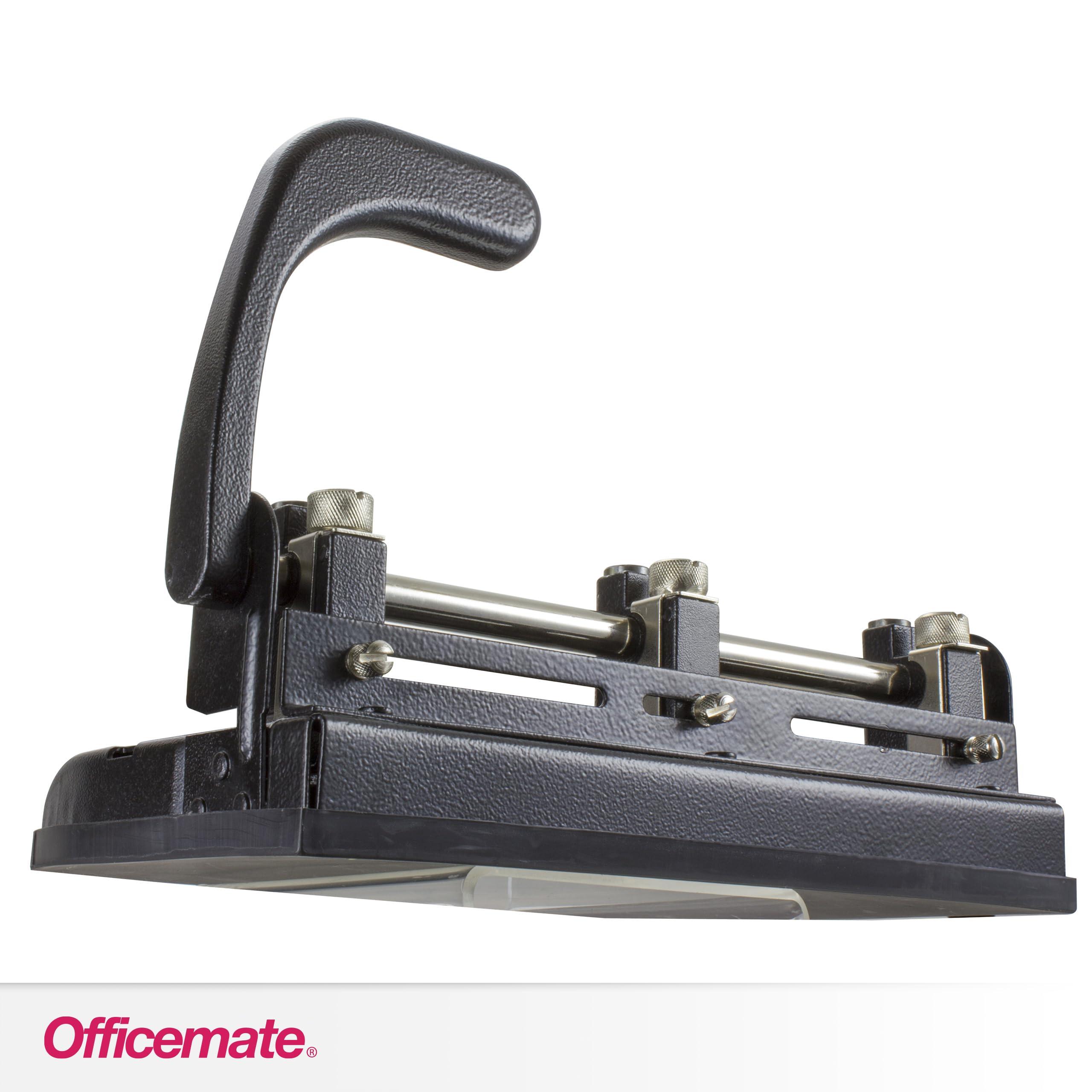 Officemate Officemate Heavy Duty Adjustable 2-3 Hole Punch with Lever Handle, 32-Sheet Capacity, Black (90078)