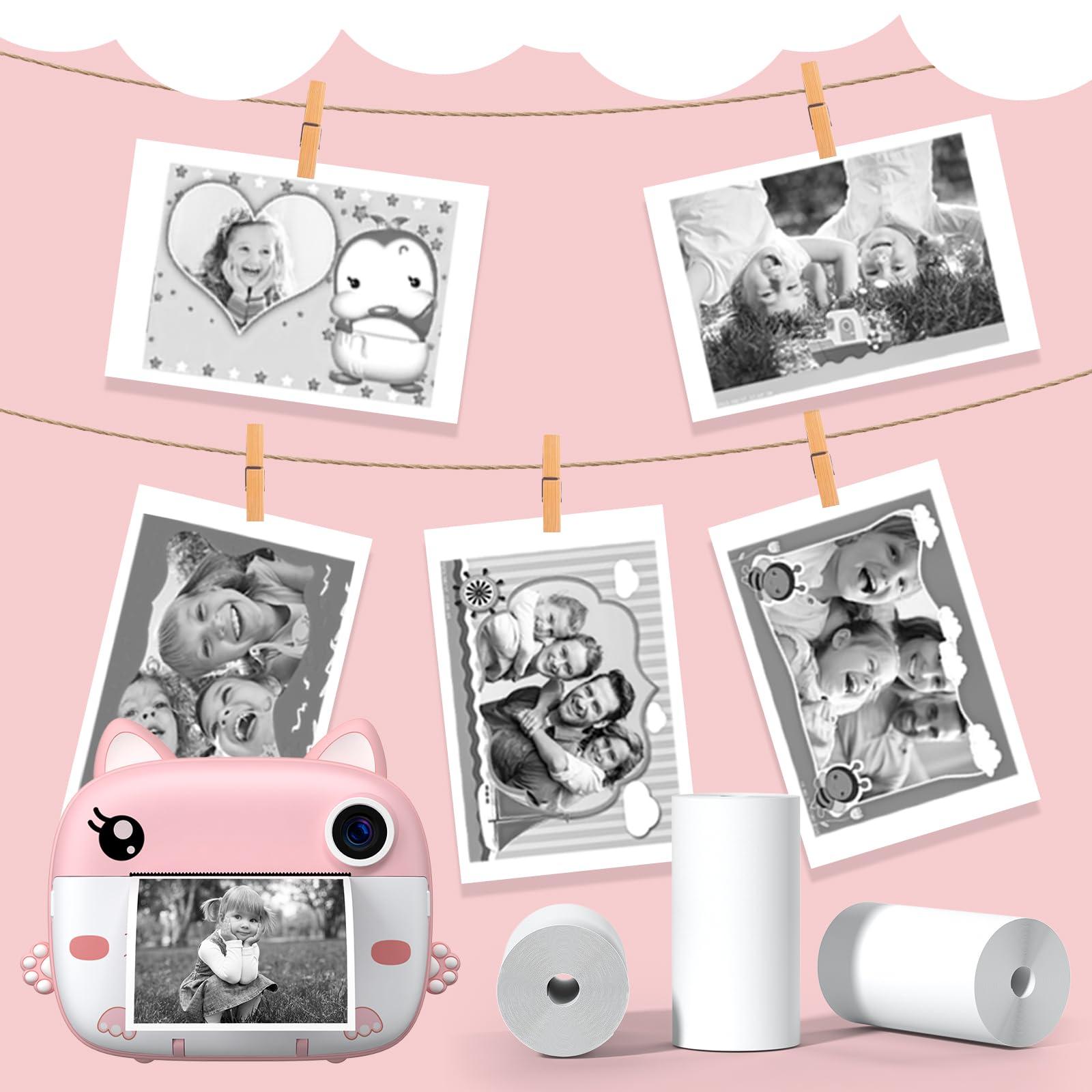 GREENKINDER Kids Instant Camera Refill Print Paper-5 Rolls for Kids Instant Print Camera,HD Printing Thermal Print Paper Set Portable Refill Print Paper