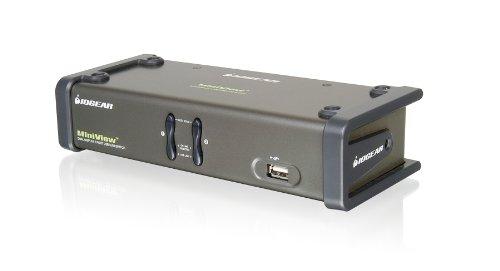 Iogear IOGEAR 2-Port Dual View KVM Switch with Audio and USB Peripheral Sharing, w/Full Set of Cables, (GCS1742 TAA Compliant)