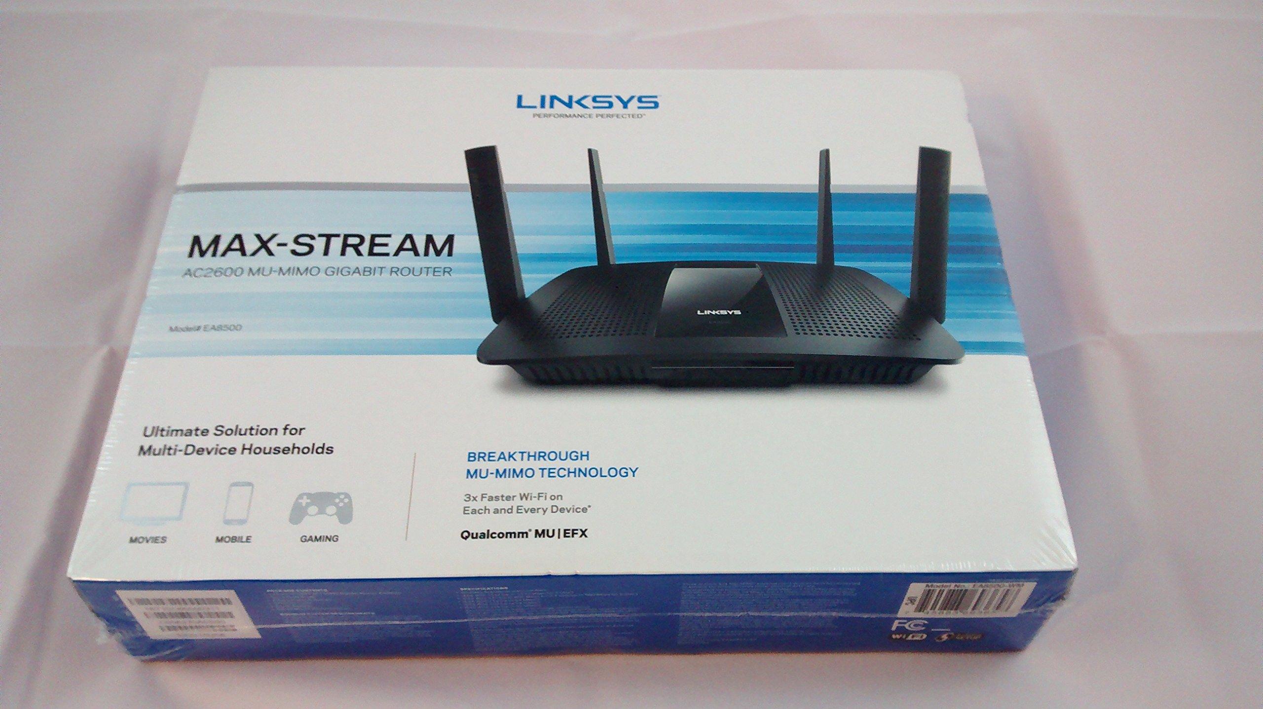 Linksys Linksys AC2600 4 x 4 MU-MIMO Dual-Band Gigabit Router with USB 3.0 and eSATA (EA8500)