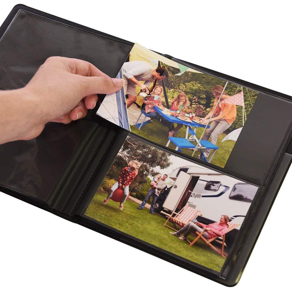 Zink Zink Photo Album Scrapbook | Sturdy PVC Material Holds 72 - 4x6" Photos | Compatible with Kodak Dock and HP Sprocket Studio - Black
