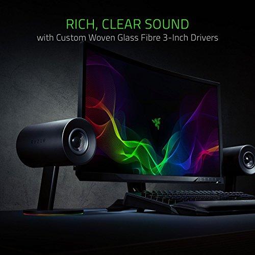 Razer Razer Nommo Chroma - Computer Speakers, Rear Bass Ports for Full Range Gaming & Sound Immersion - Custom Woven Glass Fiber 3in Drivers (Renewed)