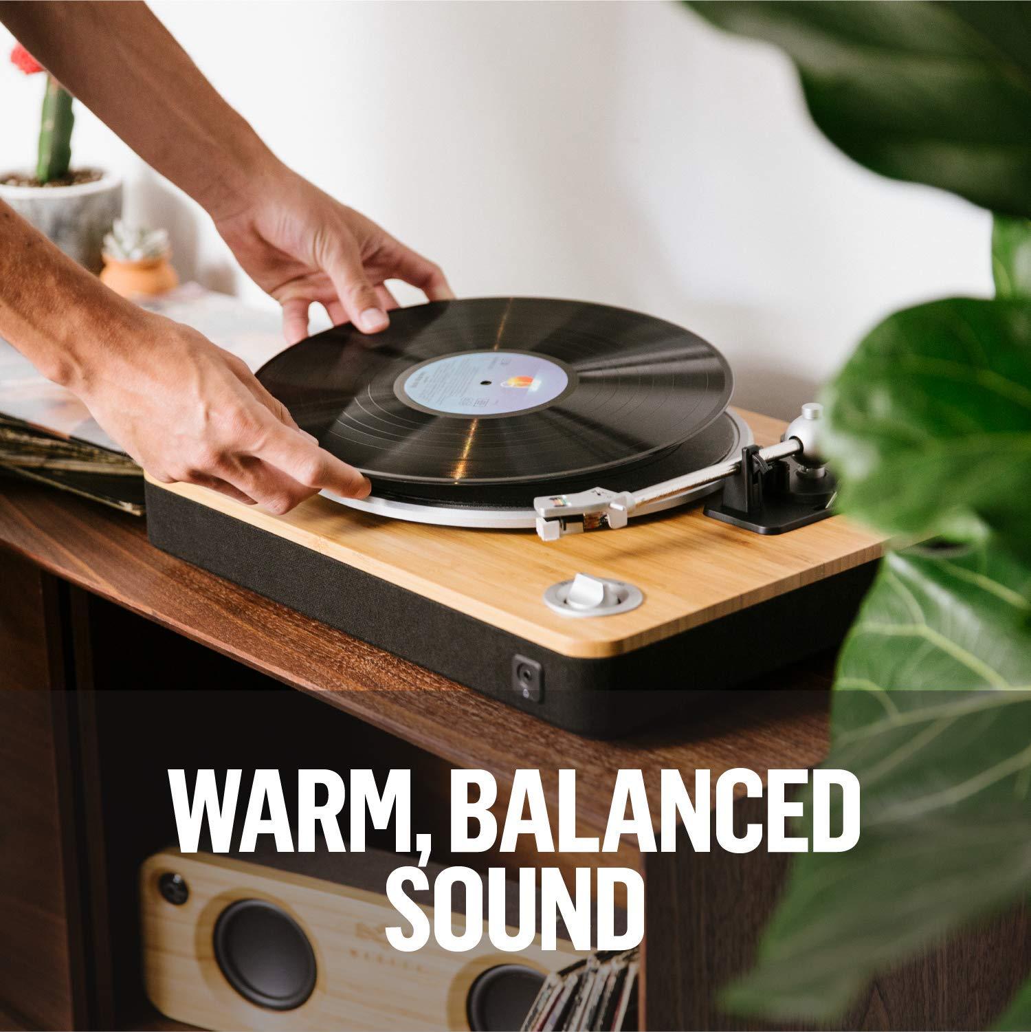 House of Marley House of Marley Stir It Up Turntable, Vinyl Record Player with 2 Speed Belt Drive for 33/45 RPM, Built in Pre-Amp, Headphone Jack and Made from Sustainable Materials. for Wired Speakers Only