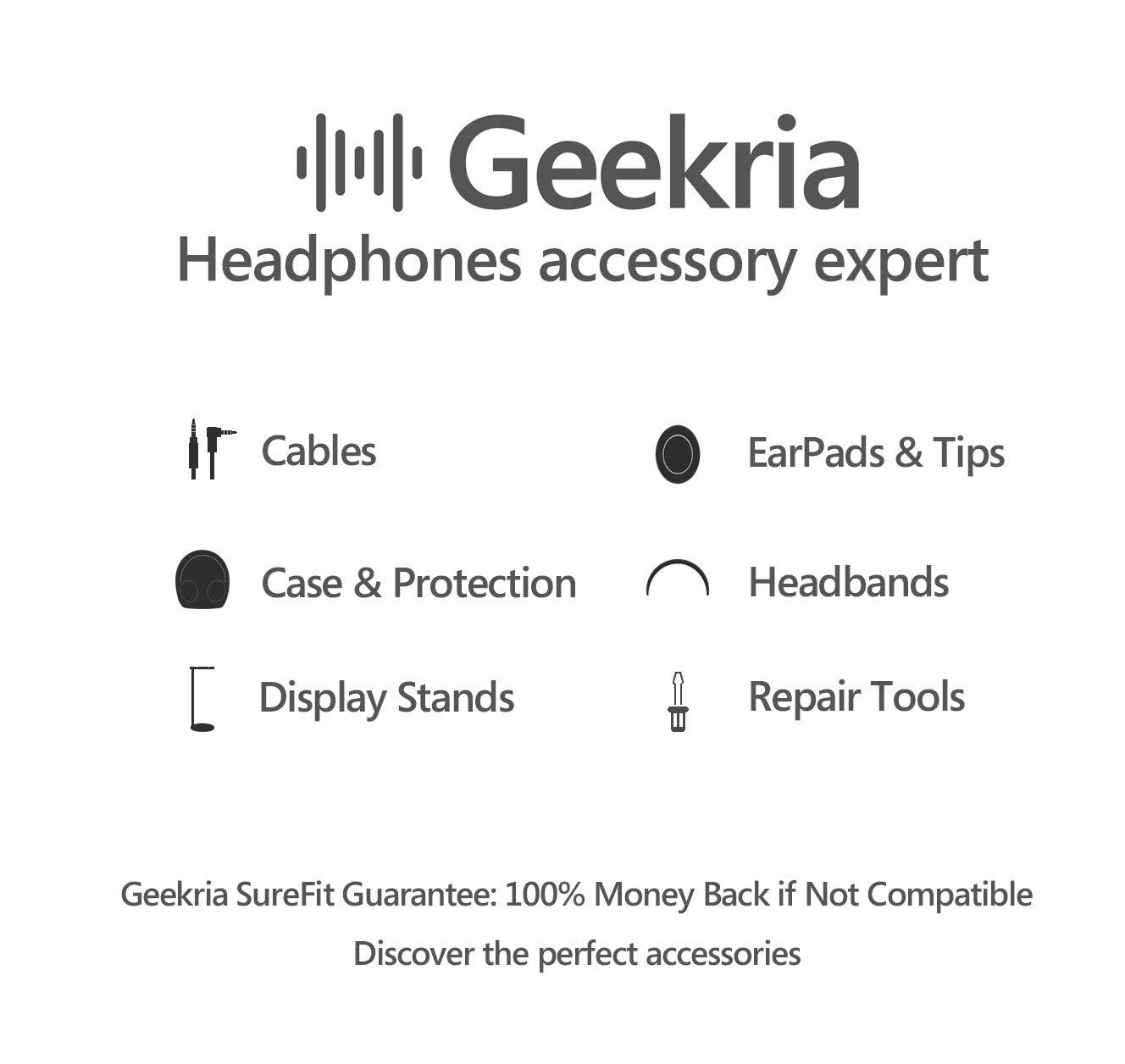 GEEKRIA Geekria Knit Fabric Headband Cover Compatible with Bose QC 35II, QC 25, Beats Studio3, Studio2.0, Sony WH1000XM4, Sennheiser Urbanite XL Headphones, Replacement Repair Part (Pop Blue)