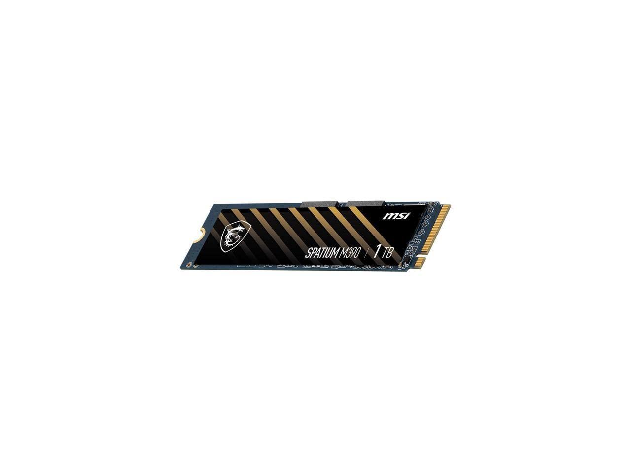 MSI MSI SPATIUM M390 NVMe M.2 1TB Internal Gaming SSD PCIe Gen3 up to 3300MB/s 3D NAND Up to 1200 TBW