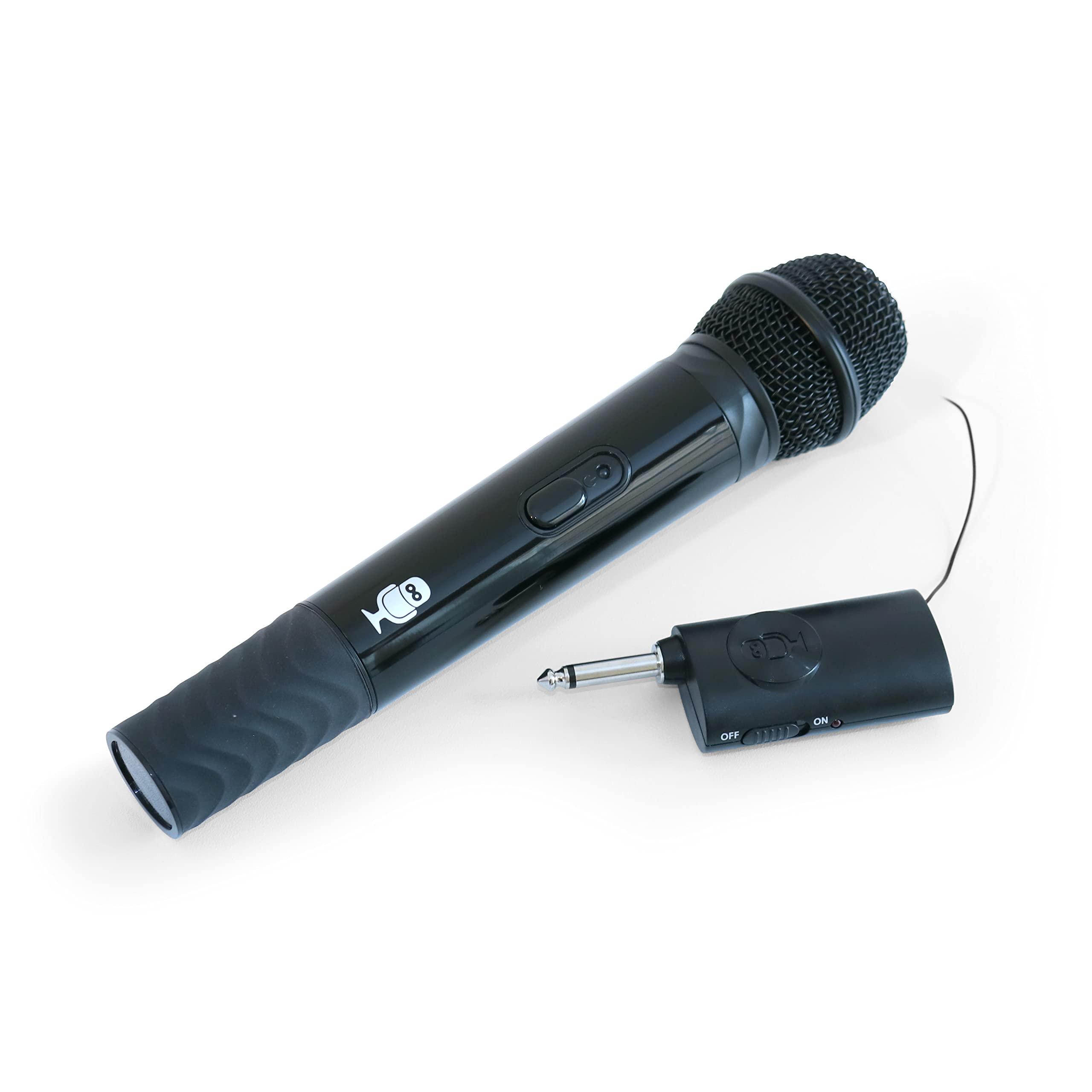 Singing Machine Singing Machine Portable Wireless Microphone (Black) - Premium Unidirectional Wireless Mic for Singing, Speeches & Events - Cordless Mic Compatible with Karaoke Machines, Computers, PA Systems & More