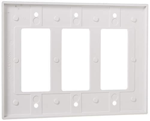 Leviton Leviton 80611-W 3-Gang Decora/GFCI Device Decora Wallplate, White, 10-Pack
