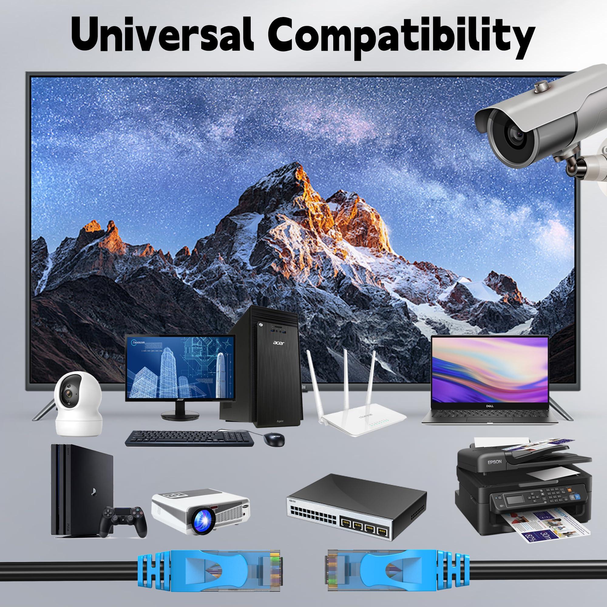 CatBose 300FT Outdoor Cat6 Ethernet Cable, Heavy Duty Direct Burial, In-Ground, POE, Waterproof, LLDPE UV Resistant, UTP, 24AWG CCA Solid Cord, Network, Internet, LAN, Cat 6 Patch Cable - 300 Feet