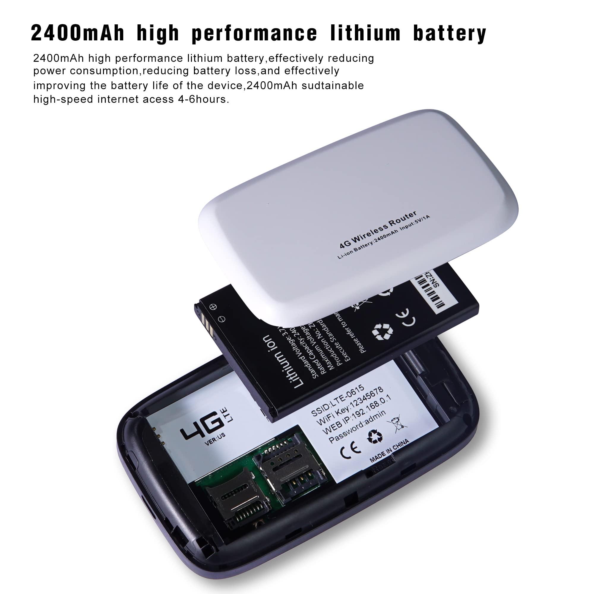 High Eagle High Eagle 4G Mobile WiFi Router, WiFi Mobile Hotspot Unlocked Wireless Internet Router with SIM Card Slot for Outdoor Travel Support B2/B4/B5/B12/B17 Network Band