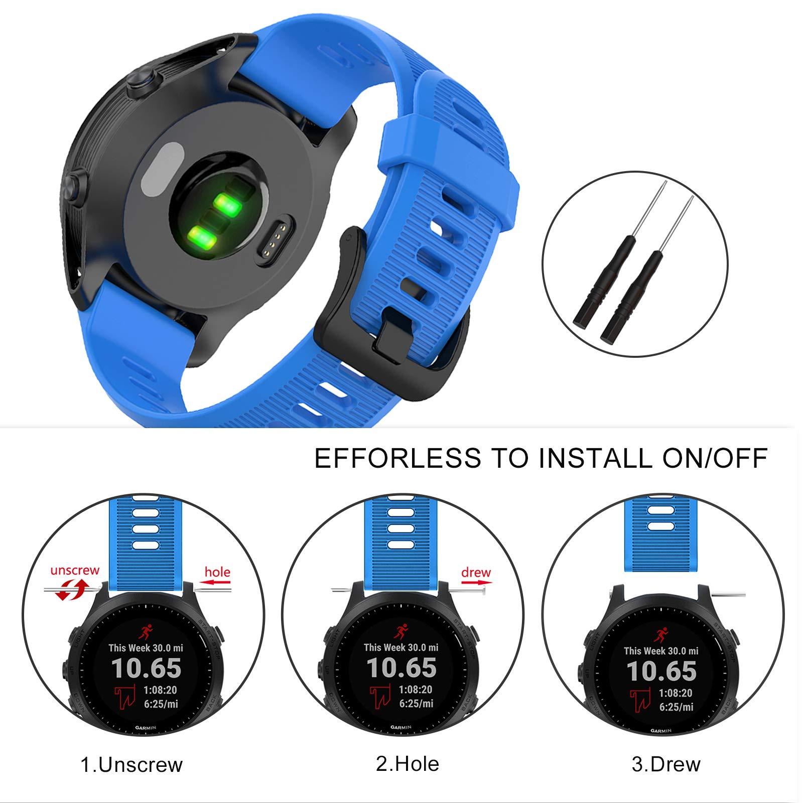 ISABAKE ISABAKE Band for Garmin Forerunner 935/Forerunner 945/Forerunner 745,Compatible with Fenix 5/ Fenix 5Plus/ Fenix 6/ Fenix 6 Pro/Approach S60,Soft Silicone 22mm Replacement Bands