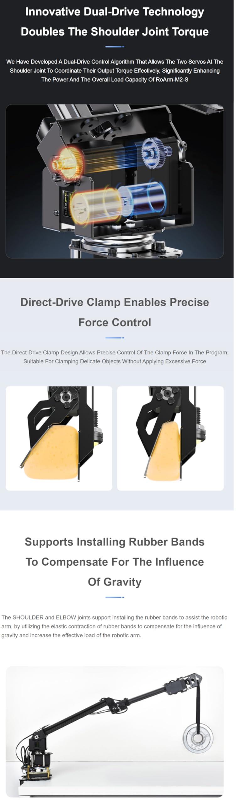 TUOPUONE High-Torque Serial Bus Servo Desktop Robotic Arm Kit Based On ESP32 4-DOF Supports Flexible Expansion and Secondary Development