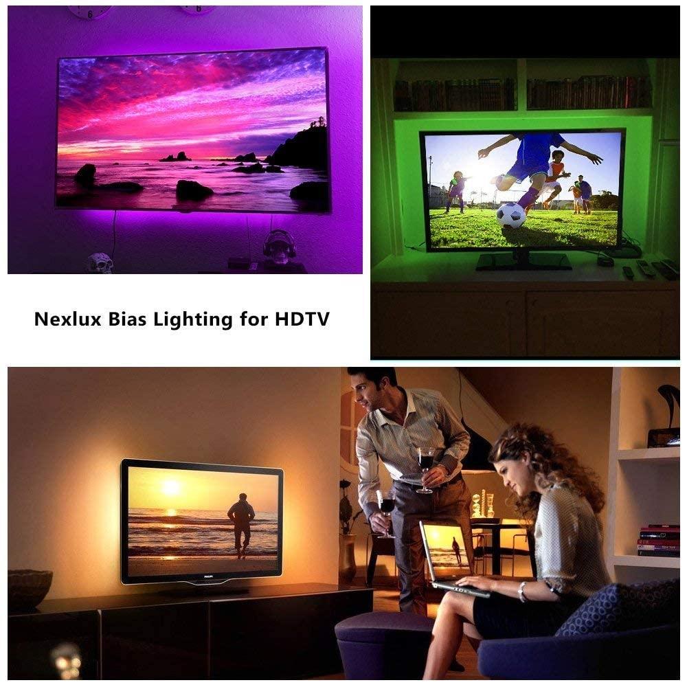 Nexlux Nexlux LED Lights for TV 60-70 Inch,14.7ft TV Light Strip Quickly Install Simple APP Controlled for Large Size TV/Monitor Backlight DIY Colors TV LED for Gaming LightsAmbient Lighting Kit