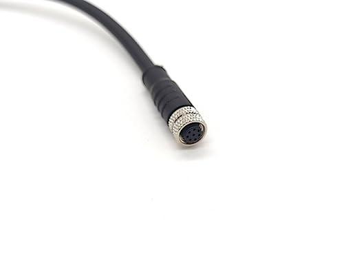 Elecbee Elecbee M8 Connector Female Straight Single Ended Cable 1Meter Length (A Code 8 Pin)