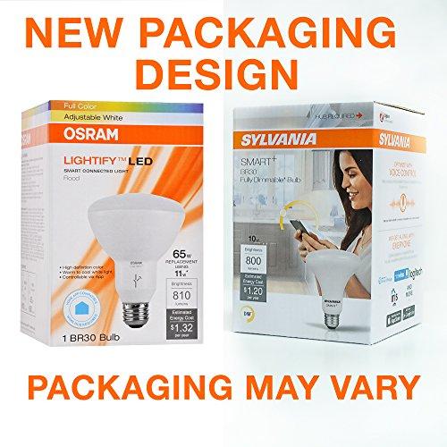 LEDVANCE SYLVANIA SMART 10W BR30 LED Light Bulb for SmartThings and Alexa, Dimmable, 10 Year, 800 Lumens, 2700K, Soft White - 1 Pack (74581)