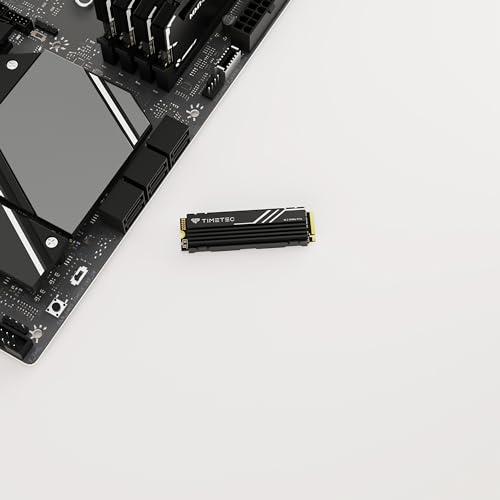Timetec Timetec 1TB PCIe 4.0 White Heatsink Gaming SSD NVMe Phison E27T PCIe Gen4x4 M.2 2280 3D NAND TLC SLC Cache Read/Write Speed Up to 7,400/6,100 MB/s Internal Solid State Drive for PS5, PC Desktop
