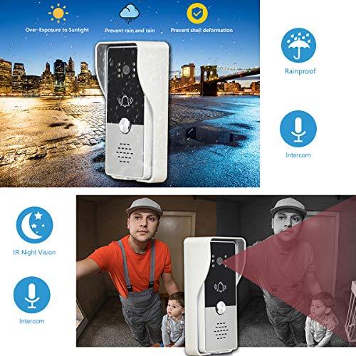 AMOCAM AMOCAM Video Doorbell Intercom System, 7 Inches Alloy Panel Monitor HD Camera Wired Video Door Phone Kits, Support Unlock, Monitoring, Dual-Way Intercom Indoor Outdoor for Villa Office Apartment