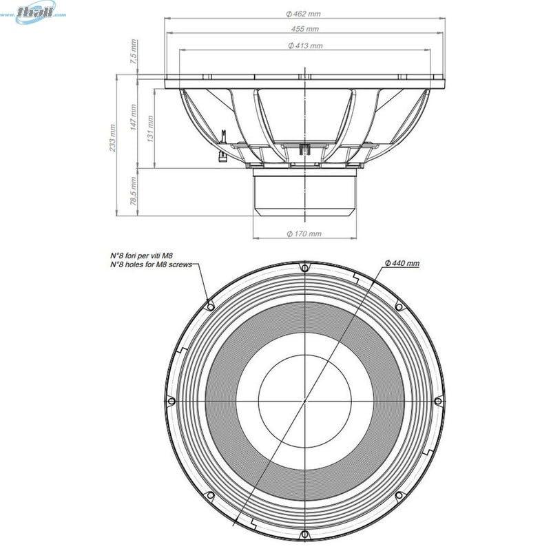 18 Sound Eighteen Sound 18NLW4500.8 18-inch Extended Low Frequency High Power Loudspeaker 1600 Watts RMS 3600 Watts Peak Pro Audio Component Speaker Driver for Motorcycle Car Audio