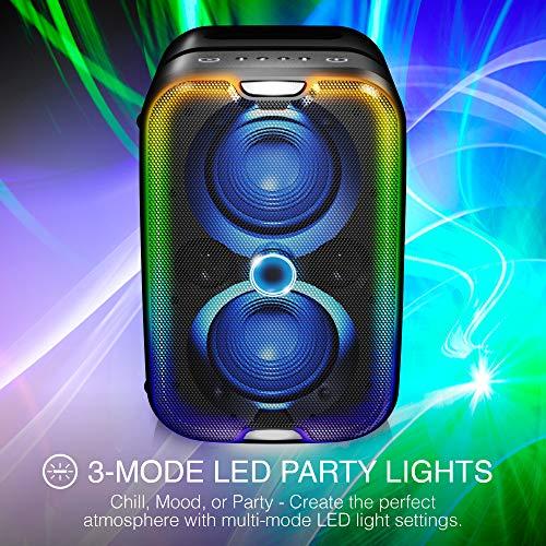Brookstone Brookstone Bluetooth Speakers, IPX5 Waterproof Outdoor Speaker, Portable Bluetooth Speaker with LED Light Show, 60 Watt RMS Speaker, Wireless Charging Pad for Smartphone, Connect Multiple Speakers