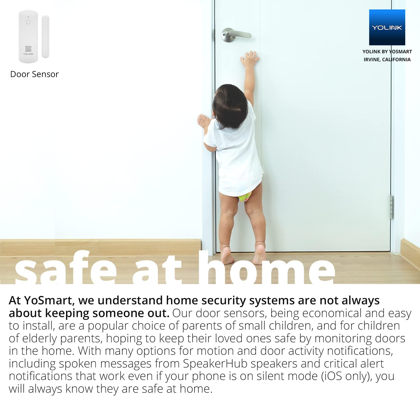 YoLink YoLinK LoRa Smart Door Sensor Starter Kit: 1/4 Mile Open-Air Range, Door Left-Open Reminders, Text/SMS, Email, App alerts, 5 Years Battery Life, Alexa, IFTTT, Home Assistant