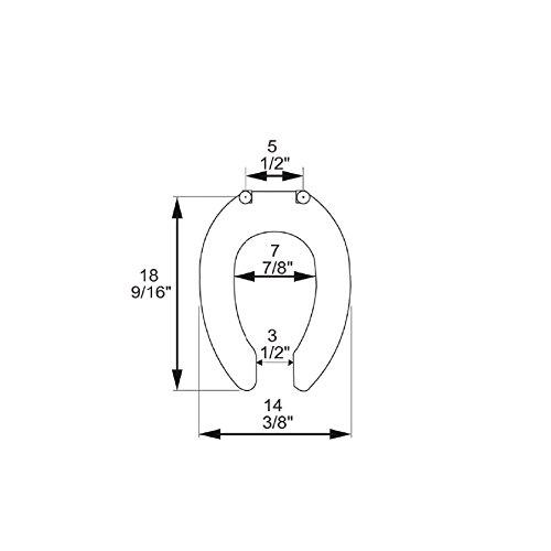 Bath Décor Bath Décor 4F1E3SSC-00 Commercial Heavy Duty Self-Sustaining Elongated Open Front Less Cover Toilet Seat with 304 Stainless Steel Hinge