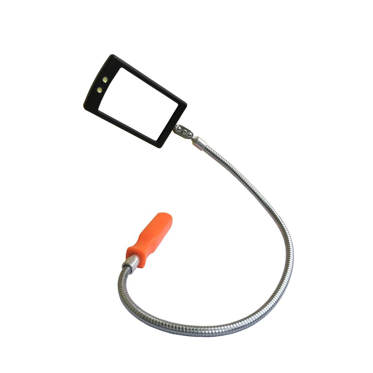 Enbar Enbar Inspection Mirror Flexible Inspection Mirror 360 Rotation with 2 LED Lighted Flexible Inspection Mirror Swivel for Automotive and Shower Use Mirror on a Stick