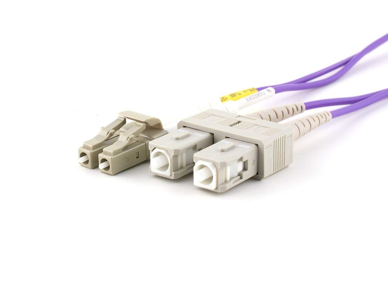 Networx Networx Corning Fiber - 100 Gigabit - OM4 - Multi-Mode Fiber Optic Cables (20 Meter, LC-SC)
