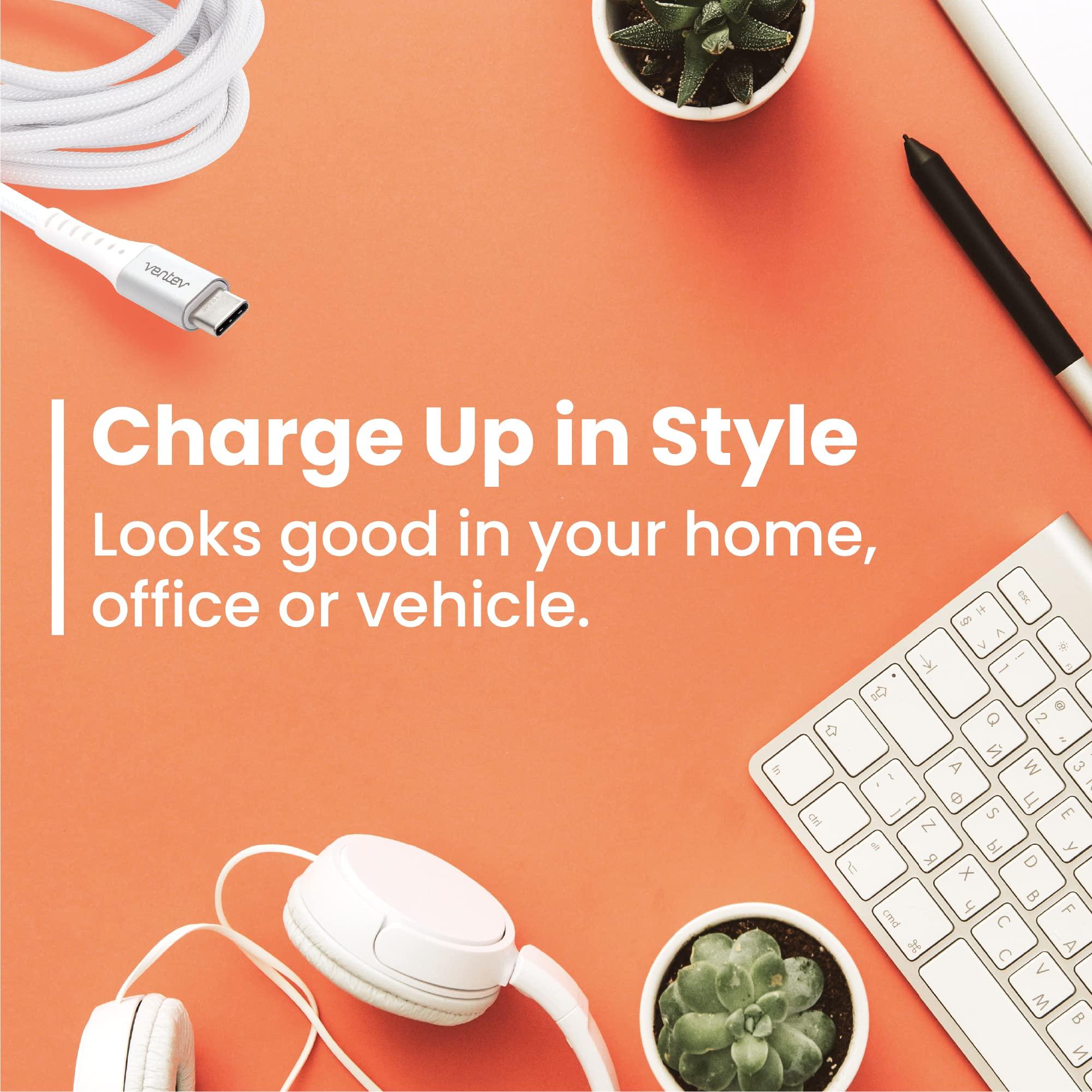 Ventev Ventev Alloy 10 Ft iPhone Cable | Fast Charging USB-C to Lightning Cable | Extra Long MFi Certified Apple Charging Cord | Lasts Up to 100x Longer Than Most Cables for iPhone, White