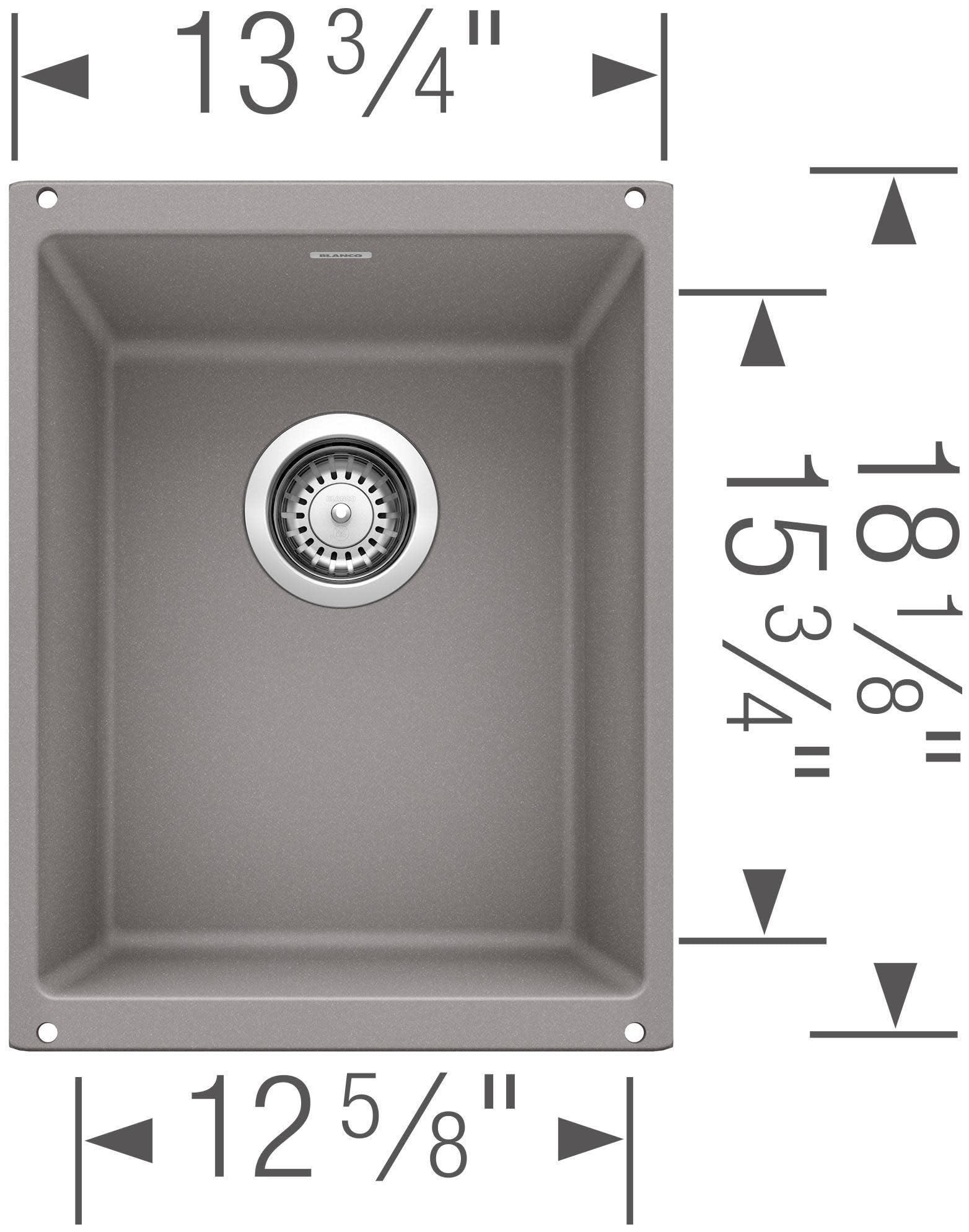 BLANCO BLANCO 517676 PRECIS SILGRANIT Medium Undermount Kitchen Sink, Truffle