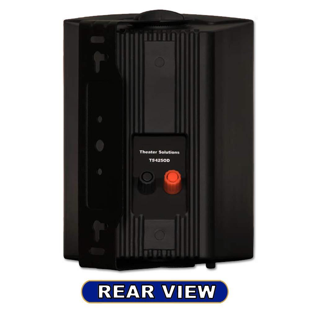 Theater Solutions Theater Solutions TS425ODB Indoor or Outdoor Speakers Weatherproof Mountable Black 6 Pair Pack