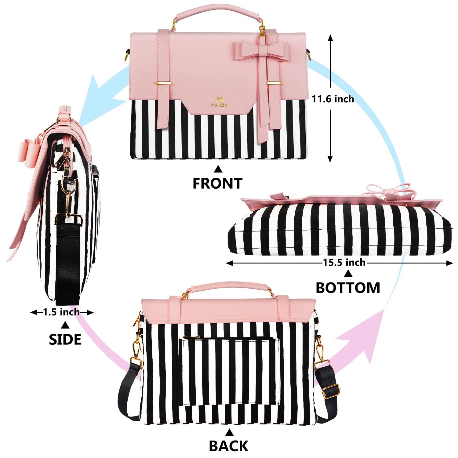 MATEIN Laptop Bag for Women, 15.6 inch Slim Computer Briefcase Sleeve Case, Lightweight Cute Girly Messenger Shoulder Carrying Work Bag with Rfid Pocket, Water-resistant Cute Purple Gift for Women, Nurse