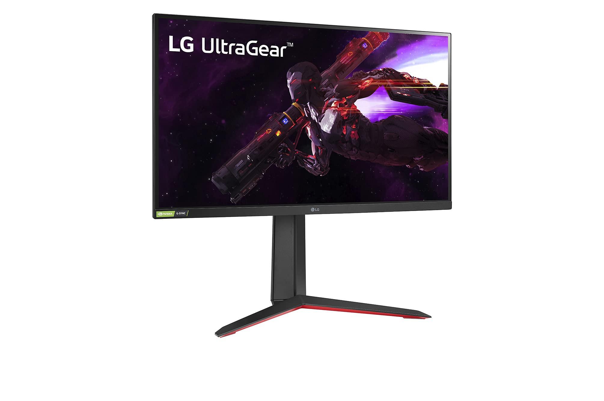 LG LG 27GP850-B Ultragear Gaming Monitor 27 inch QHD (2560 x 1440) Nano IPS Display 1ms Response Time 165Hz Refresh Rate NVIDIA G-SYNC Compatible AMD FreeSync Premium Tilt/Height/Pivot Adjustable Stand