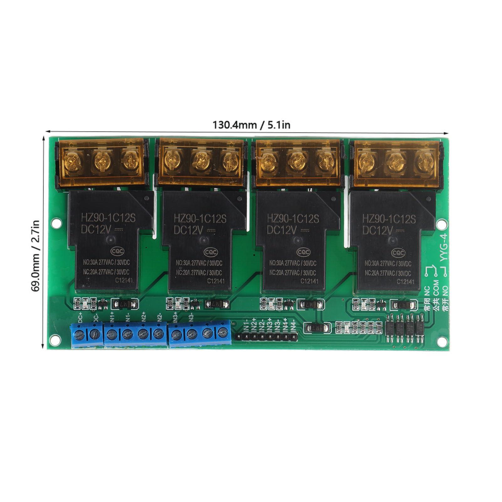 YWBL-WH 30A 4 Channel Relay Module Expansion Board for DSP AVR ARM (12VDC)