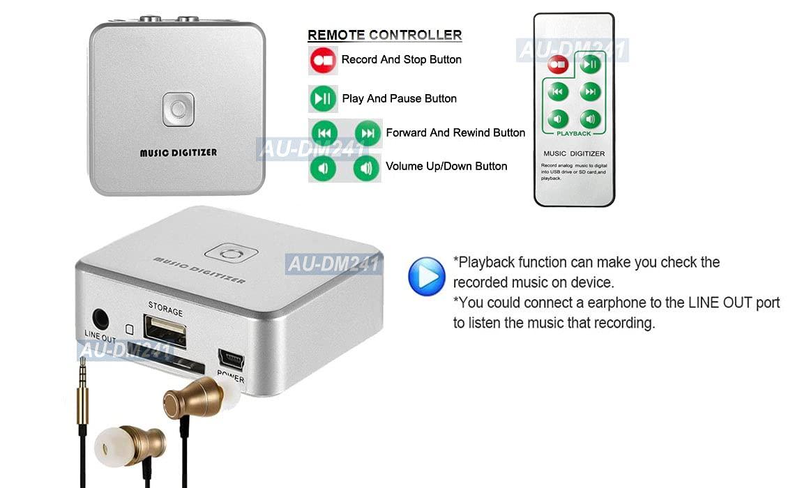 AllAboutAdapters Analog to Digital MP3 Audio Digitizer Recorder Player