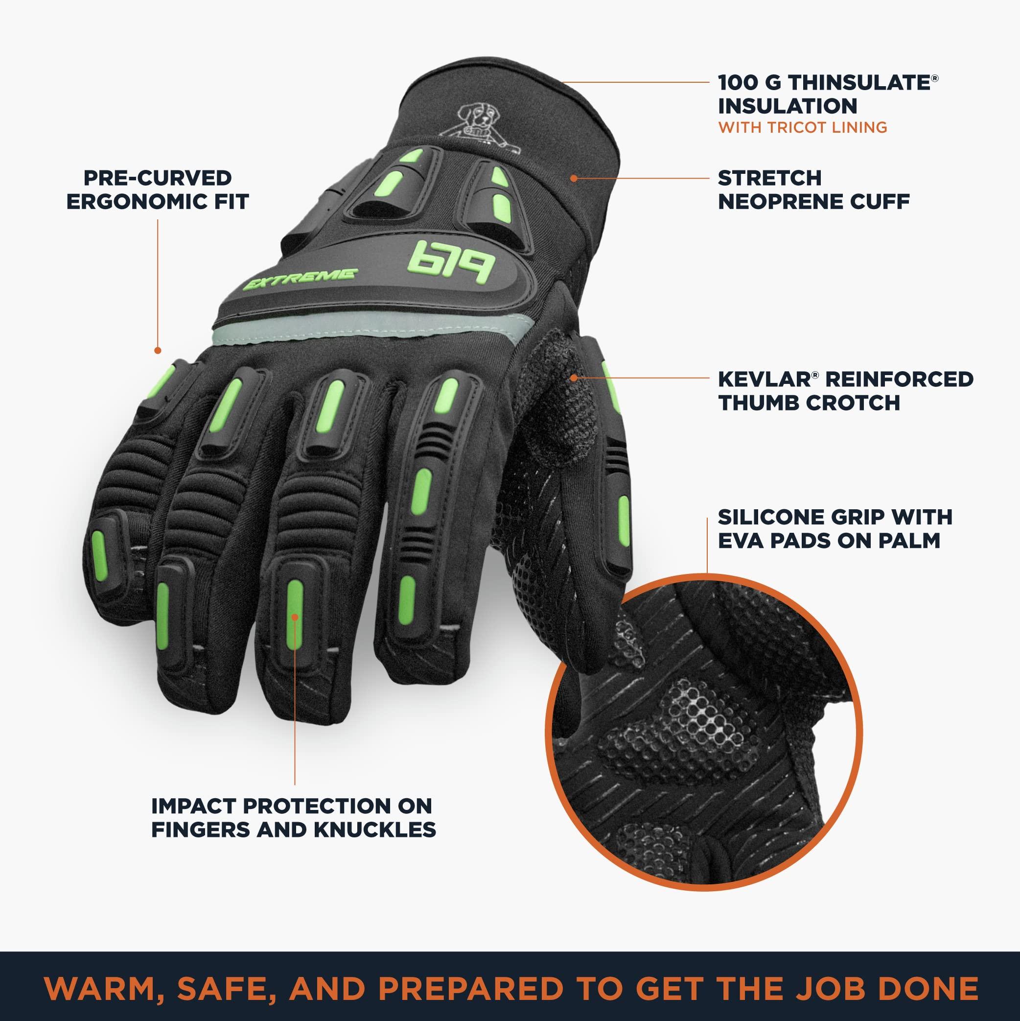 RefrigiWear RefrigiWear Insulated Extreme Freezer Gloves, Winter Work Gloves, -30 F Comfort Rating (Black, X-Large)