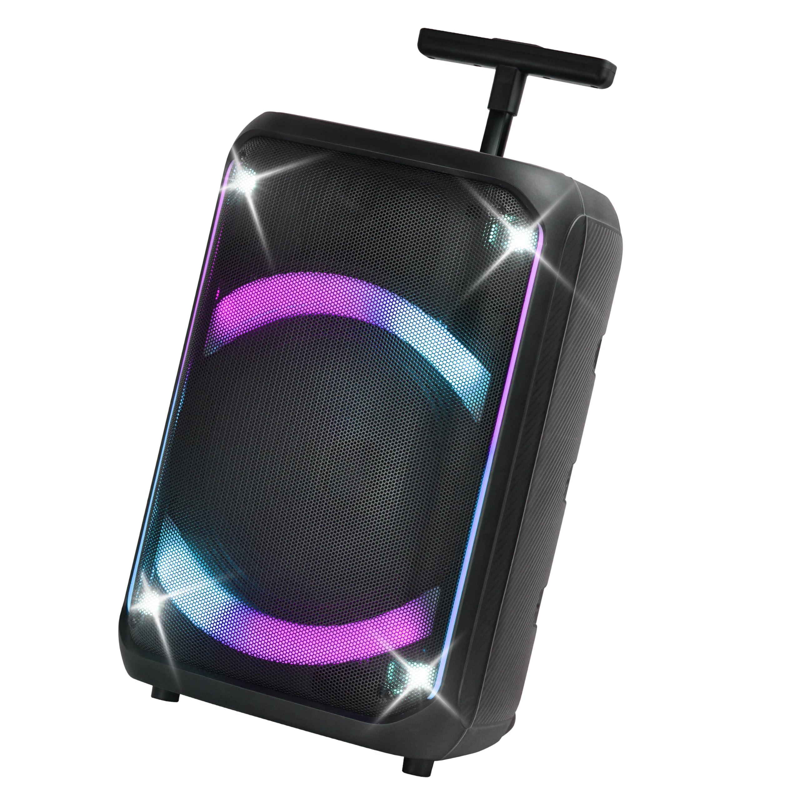 Supersonic IQ Sound IQ-5912DJBT 12-inch Portable Bluetooth Speaker with True Wireless Stereo, Colorful LED Lights, Full Control Panel, USB, Micro SD, AUX Inputs, FM Radio, Mic Input - Perfect Sound Companion