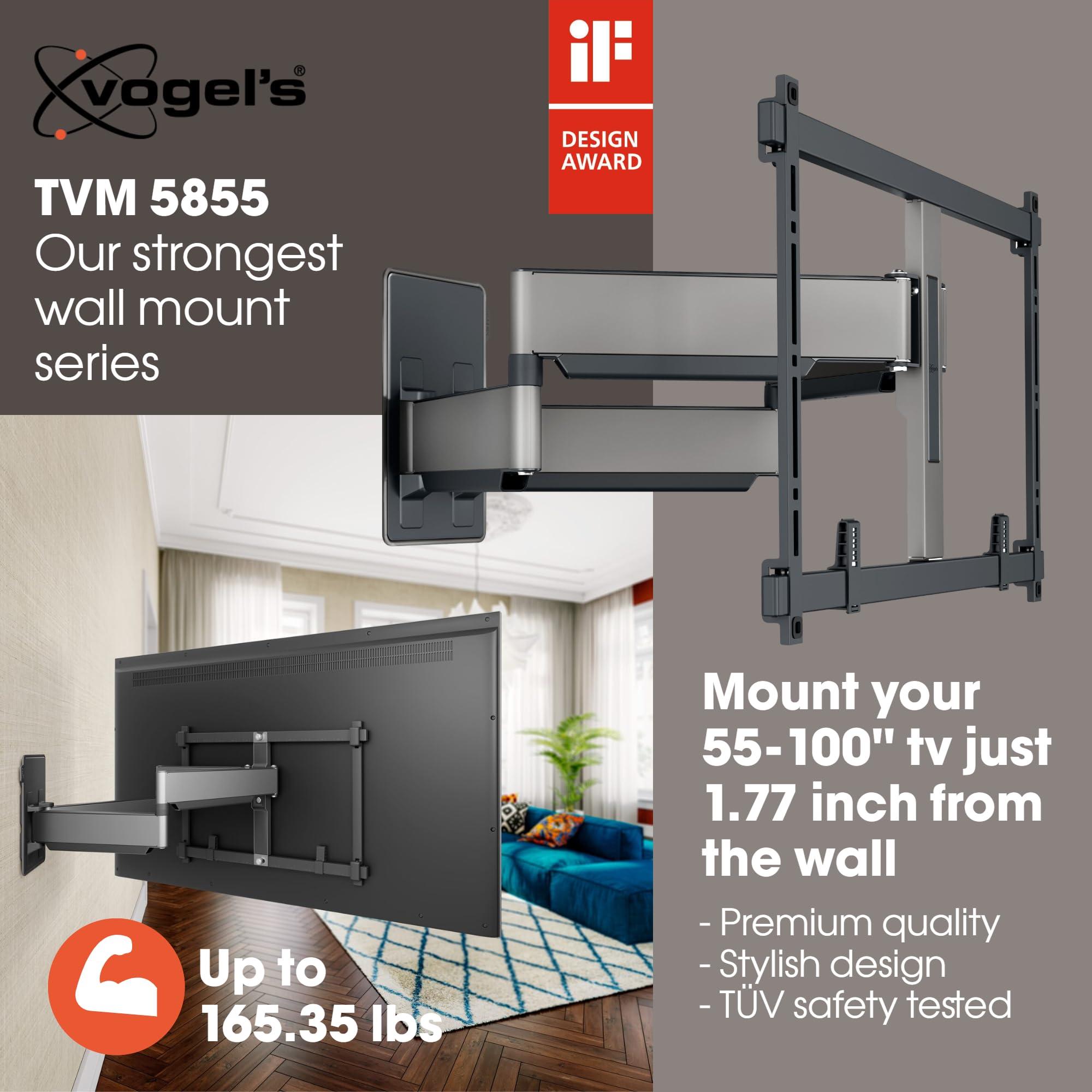 Vogel's Vogel's TVM 5855 Full-Motion Ultra Strong TV Wall Mount for Large and Heavy TVs up to 100 inches and 165 lbs, Swivels up to 120, Max. VESA 600x400, Universally Compatible