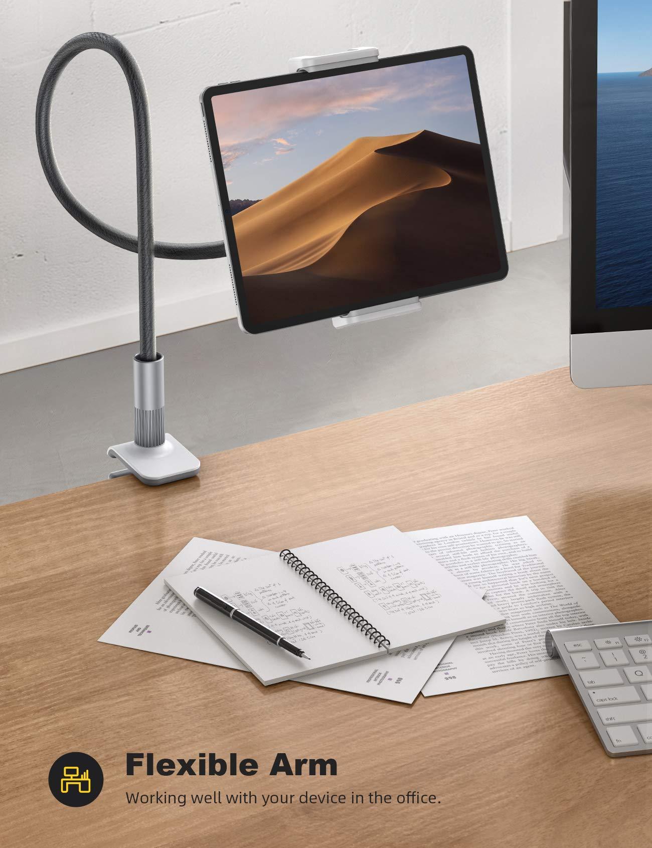 Lamicall Lamicall Gooseneck Tablet Holder, Tablet Mount : Flexible Arm Clip Tablet Stand for Bed, Tablet Desk Mount, Compatible with iPad Pro 11\", Mini Air, Galaxy Tabs More 4.7 to 10.5\" Phones and Tablets
